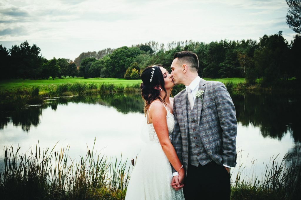 A bride and groom at Kingfisher Country Estate